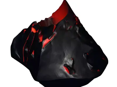 Cracked Magma Rock 3D Model 3D model