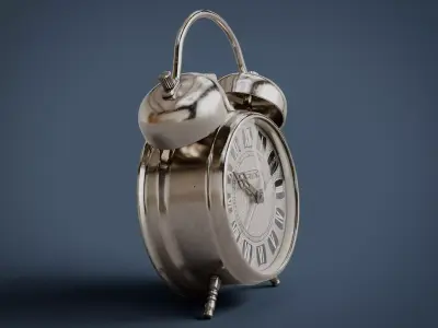 Vintage Alarm Clock Low-poly 3D model