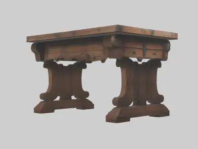Medievaltable Model Low-poly 3D model