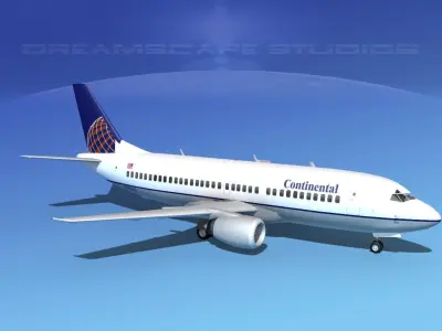 Boeing 737-300 Continental 3D model