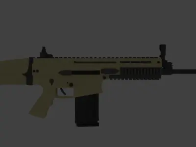 SCAR-H gun Low-poly 3D model
