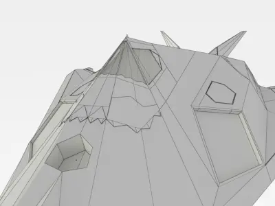 Lockheed F-117 Knighthawk Stealth fighter bomber Low-poly 3D model