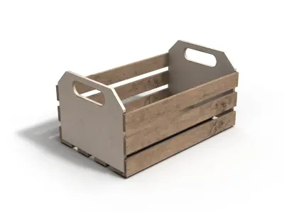 Wooden Crate 3D 3D model 7