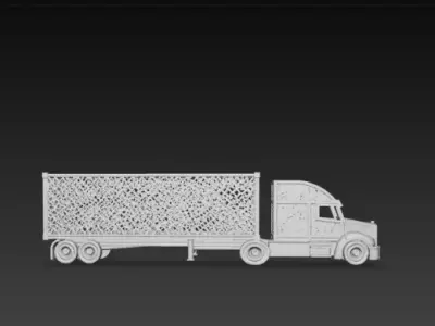 3D Semi Container Truck Cargo Transport Model 3D print model