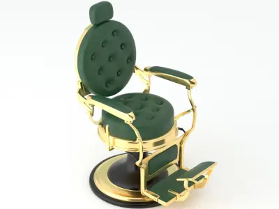 Alesso Professional Barber Chair green 3D model