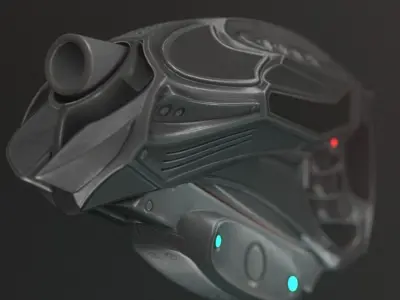 Futuristic Handgun Low-poly 3D model purchase
