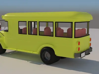 Cartoon school bus Low-poly 3D model purchase