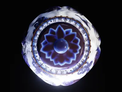 Stylised Chinese Vase Low-poly 3D model