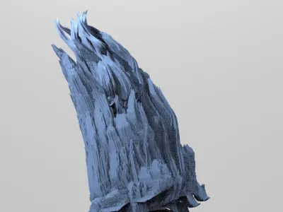 Clawed Spiked mountain piece model 4 3D model