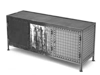 Black and White TV cabinet 3D model