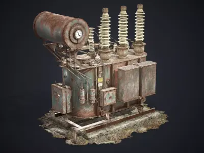 Old Rusty Transformer Low-poly 3D model purchase