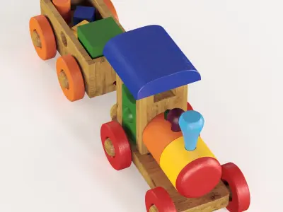 Toy Train Set 3D model