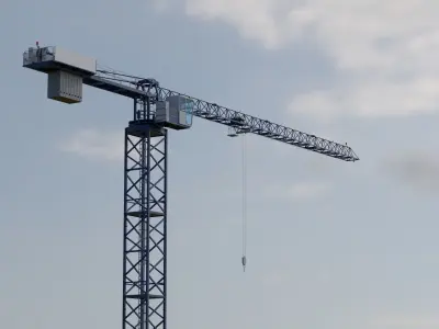 Flat Top Tower Crane 6 - Construction Crane 3D model