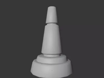 Low Poly Sci-Fi Traffic Cone 3D model