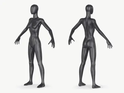 Mannequin Female Black 3D model purchase