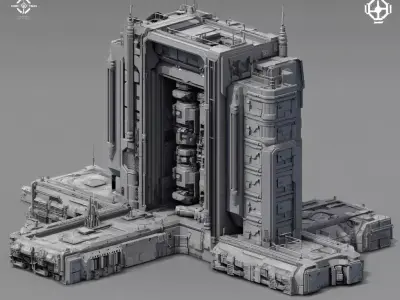 scifi props kitbash set 1 - 16 items 3D model