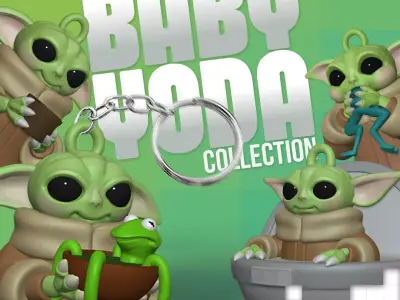 Baby Yoda Keychain Pack 3D print model