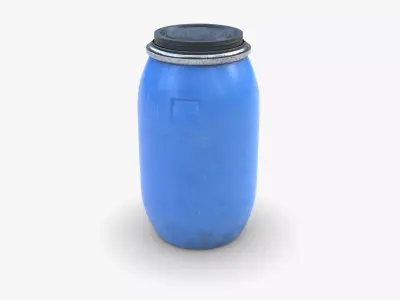 Chemical plastic barrel Low-poly 3D model