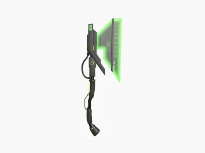 SciFi War Axe A03 Black Green - Sci Fi Weapon Design Low-poly 3D model