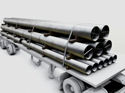 CARGO MODELS FOR TRUCK TRAILER-Pipes Type-1 3D model