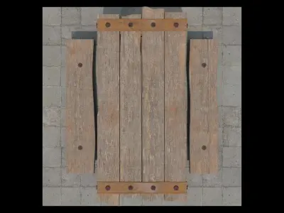 Old Wood Table 3D model