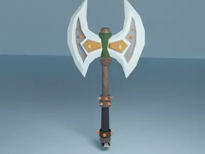 3D Battle Axe Game Ready Asset Free low-poly 3D model