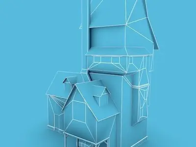Medieval Building 27 Old Blacksmith House Low-poly 3D model