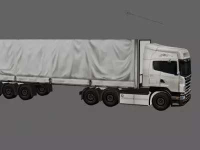 Low Poly European Cargo Truck 8x4 Low-poly 3D model Low-poly