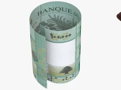 Lebanese 100000 Livres Wallet Money Purse 3D model