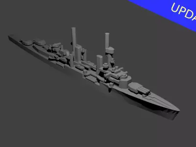 German Konigsberg Class Cruiser Warship 3D print model