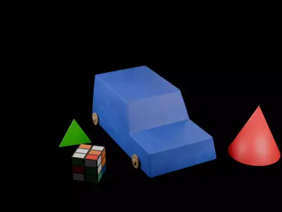 Toy car Low-poly 3D model 15