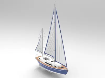 12 m Sail Yacht 3D print model