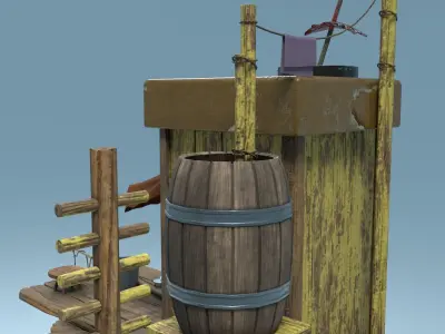 Small Fishing House Low-poly 3D model