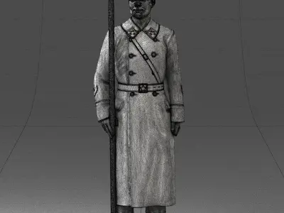 000105 Soviet Guard Soldier Historical Character 0116 3D model