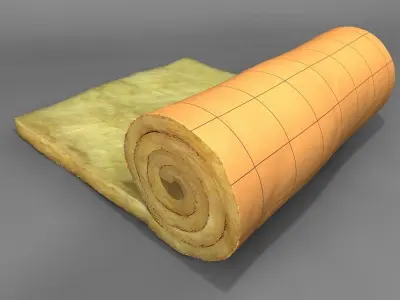 Insulation piece of paper with grid 3D model