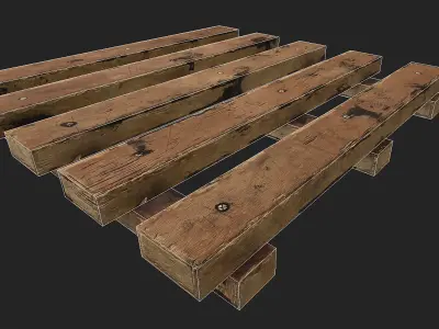 wooden palate Low-poly 3D model