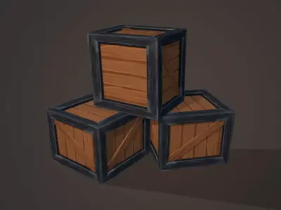 box   chests Low-poly 3D model