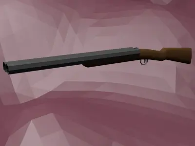Double Barrel Shotgun - Low Poly Low-poly 3D model