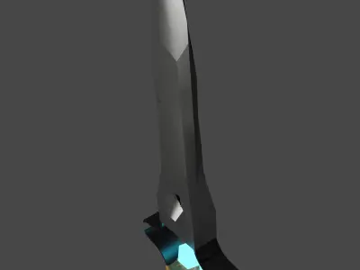 Sword with crystals Weapon PBR low-poly game ready Low-poly 3D model