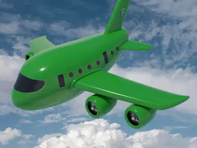 Cute Cartoon Plane - Prop Plane for Games and Animation Low-poly 3D model
