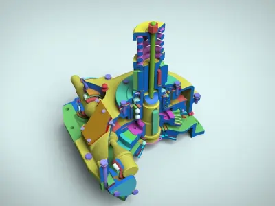 Worm gear with safety clutch 3D model