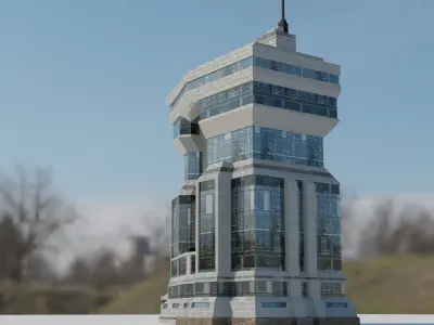 modern building no 1 3D model