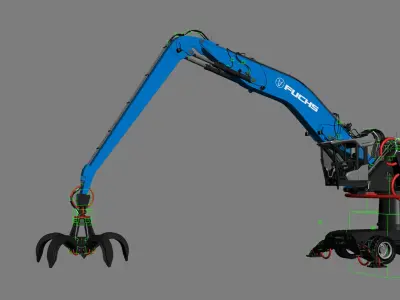 Material Handler Fuchs MHL360 Rigged Pylon-mounted machine 3D model