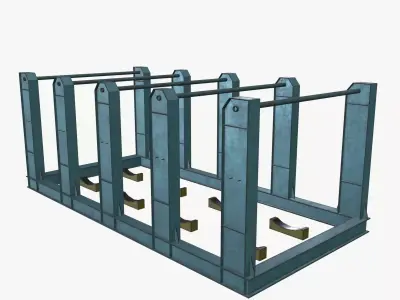 Roller storage stand Low-poly 3D model