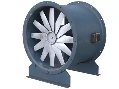 Axial Flow Fan 2 Old Low-poly 3D model