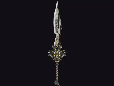 Sword Magical Cutting Fantasy Melee Dagger Iron Blade Saber Low-poly 3D model