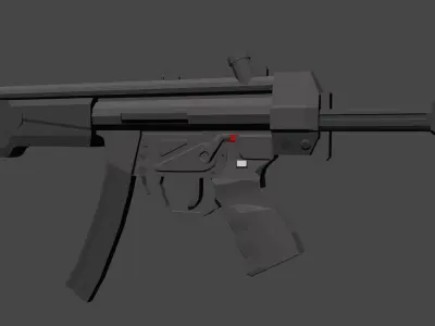 Low poly mp5 rifle  Low-poly 3D model