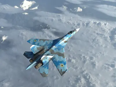 Aicraft Su-27 UA Low-poly 3D model