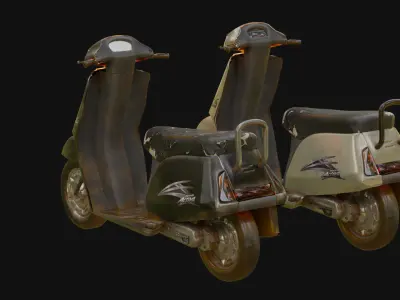 Moped Scooter Activa 3D Model   Low-poly 3D model