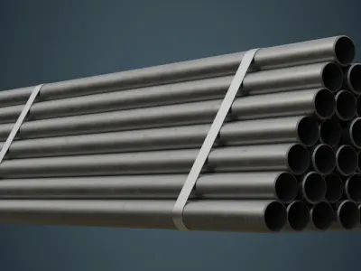 Industrial Pipes 3A Low-poly 3D model